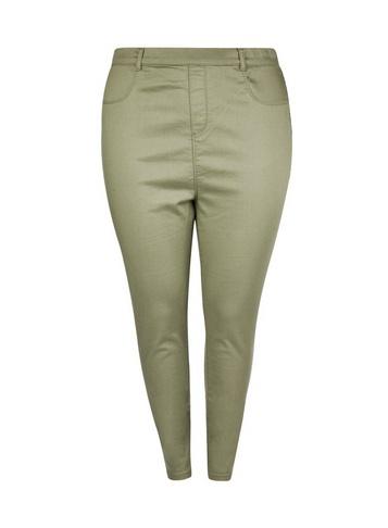 Dorothy Perkins Dp Curve Khaki Eden Super Soft Ankle Grazer Jeggings