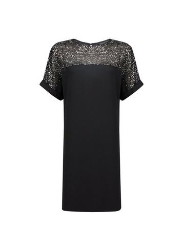 Dorothy Perkins Black And Silver Sequin Shift Dress