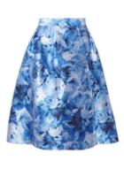 Dorothy Perkins *luxe Blue Blurred Floral Hi-low Skirt
