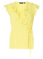 Dorothy Perkins Yellow Sleeveless Wrap Top