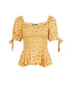 Dorothy Perkins Yellow Floral Print Top