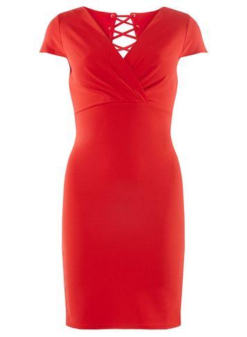 Dorothy Perkins Red Lace Back Bodycon Dress