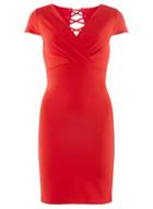 Dorothy Perkins Red Lace Back Bodycon Dress