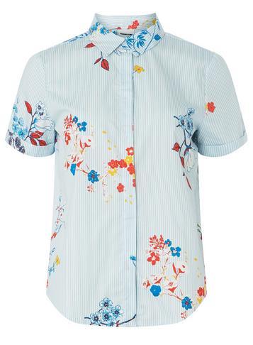Dorothy Perkins *noisy May Blue Printed Shirt