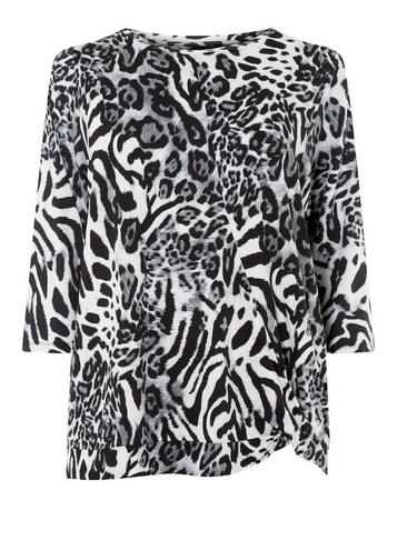 Dorothy Perkins *dp Curve Monochrome Animal Print Knot Top