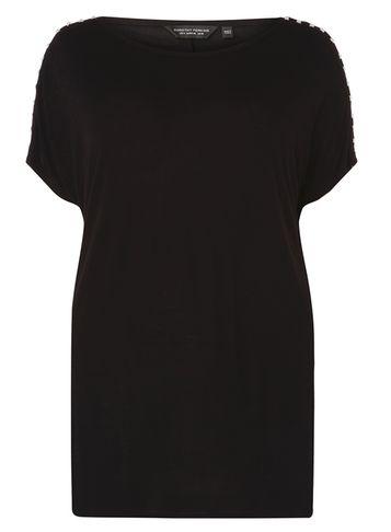 Dorothy Perkins Dp Curve Black Pearl Sleeve T-shirt