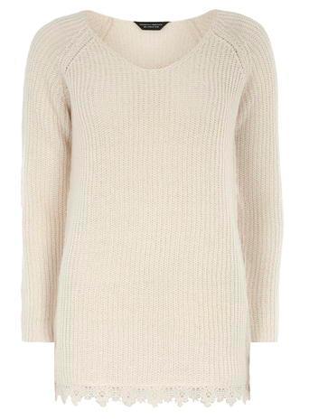 Dorothy Perkins Ivory Longline Knitted Jumper