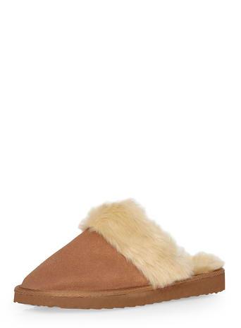 Dorothy Perkins Tan Suede Leather Mule Slippers