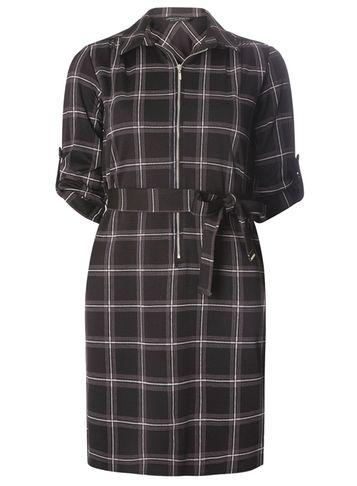 Dorothy Perkins Grey And Black Check Shirt Dress