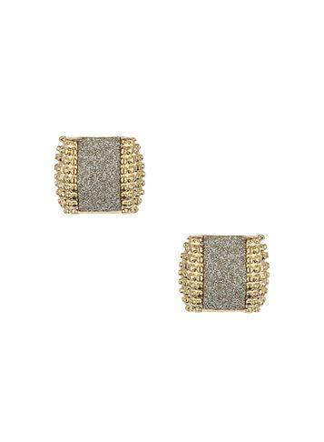 Dorothy Perkins Gold Glitter Stud Earrings