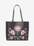 Dorothy Perkins Black Embroidered Shopper Bag