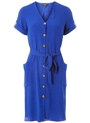 Dorothy Perkins Blue Button Front Shirt Dress