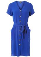 Dorothy Perkins Blue Button Front Shirt Dress