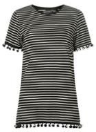 Dorothy Perkins *tall Monochrome Striped Pom Pom T-shirt