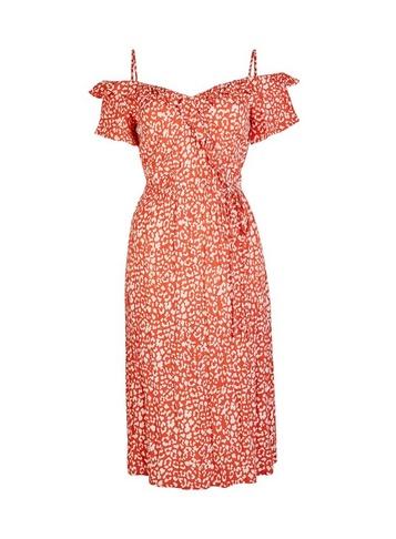 Dorothy Perkins Red Leopard Print Wrap Dress