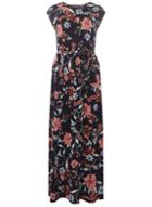 Dorothy Perkins Navy Floral Tassel Tie Maxi Dress