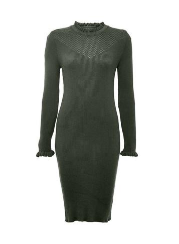 Dorothy Perkins Green Ruffle Knitted Dress