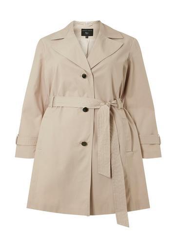 Dorothy Perkins *dp Curve Beige Belted Trench Coat