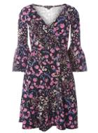 Dorothy Perkins Multi Coloured Floral Wrap Front Dress