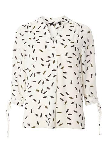 Dorothy Perkins Ivory Tie Cuff Roll Sleeve Top