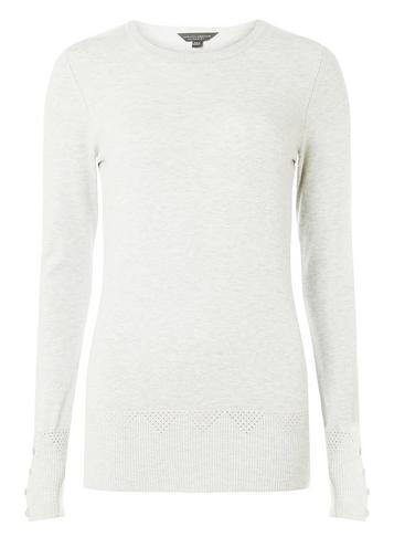 Dorothy Perkins *tall Grey Detail Cuff Jumper