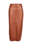 Dorothy Perkins *tall Tan Pu Midi Pencil Skirt