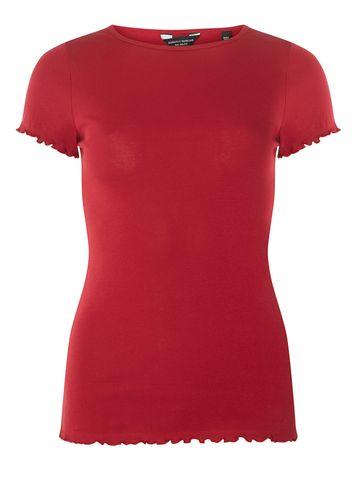 Dorothy Perkins Red Frilled Edge T-shirt