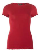 Dorothy Perkins Red Frilled Edge T-shirt
