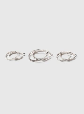Dorothy Perkins Silver Finish Multipack Hooop Earrings