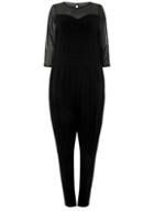 Dorothy Perkins *dp Curve Black 3/4 Sleeve Culottes Jumpsuit