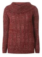Dorothy Perkins *vero Moda Burgundy Long Sleeve Bardot Knit Jumper