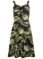 Dorothy Perkins *tall Black Tropical Tie Sweetheart Dress