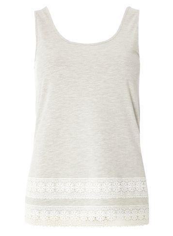 Dorothy Perkins Petite Grey Lace Trim Vest