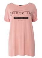 Dorothy Perkins Dp Curve Pink 'brooklyn' Motif T-shirt