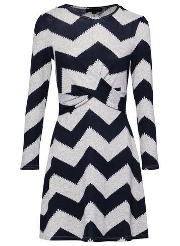 Dorothy Perkins *izabel London Navy Aztec Stripe Tea Dress