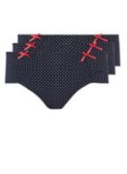 Dorothy Perkins *3 Pack Blue Polka Dot Rouched Knickers