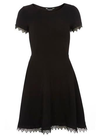 Dorothy Perkins Black Lace Trim Dress