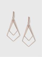 Dorothy Perkins Rose Gold Geometric Diamond Cut Drop Earrings