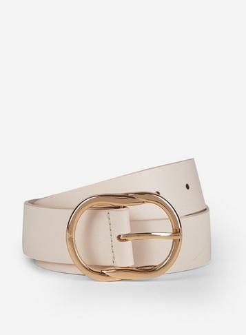 Dorothy Perkins Cream Leather Belt