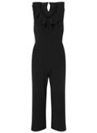 Dorothy Perkins Black Ruffled Culotte V-neck Jumpsuit