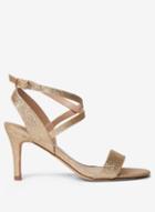 Dorothy Perkins Wide Fit Gold 'samia' Heeled Sandals