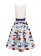 Dorothy Perkins *chi Chi London Multi Coloured Digital Floral Print Midi Skater Dress