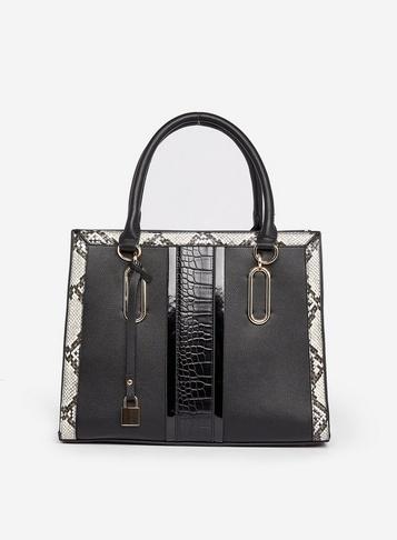 Dorothy Perkins Black Panelled Tote Bag