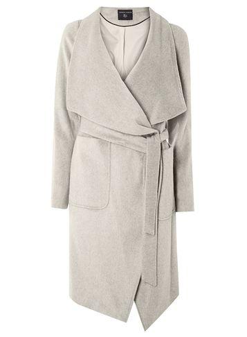 Dorothy Perkins Grey Drawn Waterfall Coat