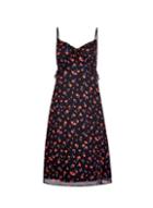 Dorothy Perkins Petite Black Floral Print Chiffon Midi Dress