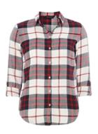 Dorothy Perkins Red, Blue And White Textured Check Shirt