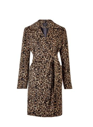 Dorothy Perkins Multi Coloured Leopard Print Patch Pocket Wrap Coat