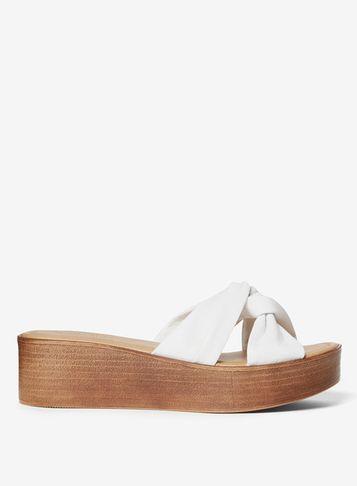 Dorothy Perkins White Leather Comfort 'rio' Sandals