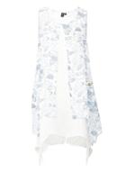 *izabel London White Floral Print Split Front Shift Dress