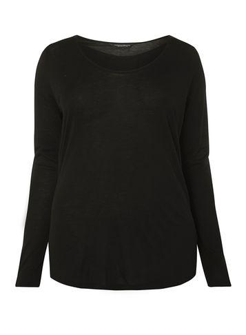 Dorothy Perkins Dp Curve Black Scoop Neck Tee